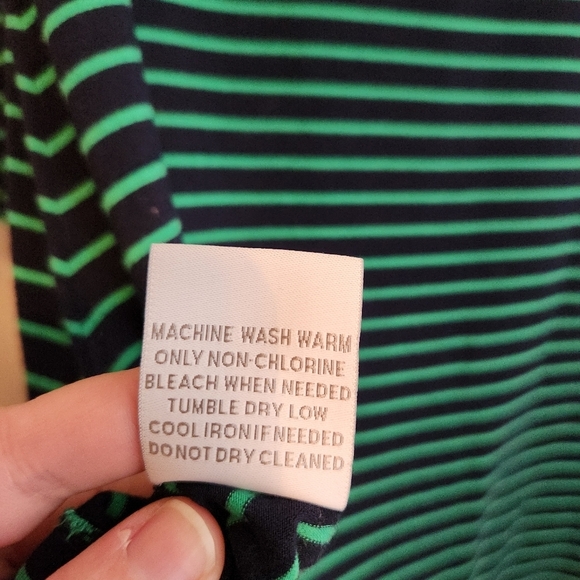 Soft Surroundings Green Navy Striped‎ Tunic Size Medium - Picture 4 of 12